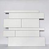 Colamo Luxury 10pack Pure White Peel Stick Faux Ceramic Tile,Stick On Wall Tiles for Kitchen Backspl