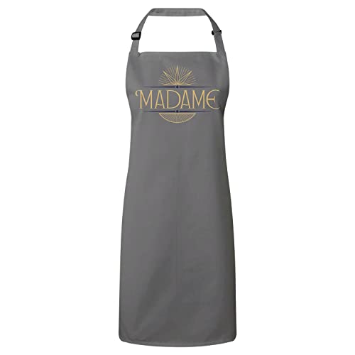 Tablier cuisine gris durable Madame Chic pour protéger vos vêtements des taches