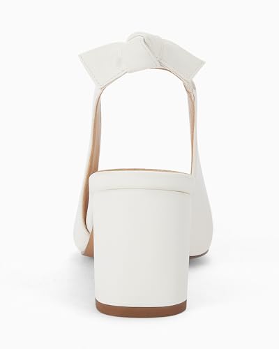 Image of Juliet Holy Womens Pumps Pointed Toe Slip on Slingback Cute Bowknot Classic Chunky Block Heels