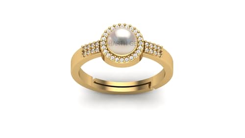 Bague réglable en argent avec perle Moti idéale pour toutes les grandes occasions