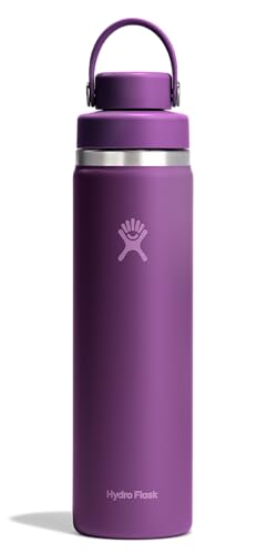 Hydro Flask Water Bottle - Insulated Stainless Steel - Wide Mouth Flex Chug Lid, Non Spill, Leakproof in 24 Oz Beachplum Purple