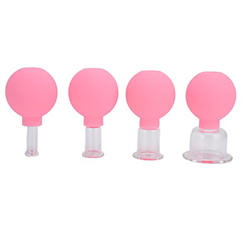 Schröpfbecher-Set Schröpfgläser Set mit Silikonkugel Schröpfset Glas Vakuumpumpe Schröpfglas Gesicht Set Schröpfglas für eine Schröpfmassage gegen Verspannungen (Rosa) Cover