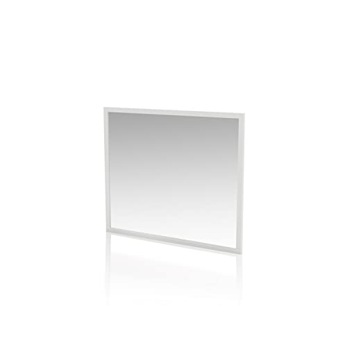 duehome | Espejo Cuadrado, Espejo de Pared, Modelo Ataneq, Acabado en Color Blanco, Medidas: 90,8 cm (Ancho) x 75 cm (Alto) x 2 cm (Fondo)