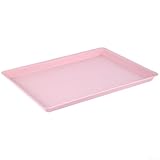 Bandeja de servir moderna y simple de color sólido con bordes antideslizantes y elevados para restaurante, cafetería, catering (rosa)