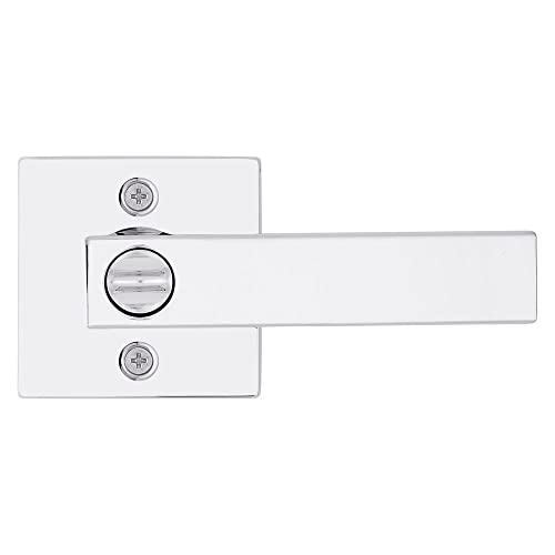 Image of Kwikset Singapore Entry Door Handle with Lock and Key, Secure Keyed Reversible Lever Exterior, Doorlock, For Front Entrance and Bedrooms, Polished Chrome, Pick Resistant Smartkey Rekey Security