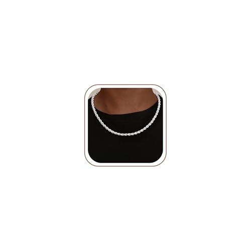 UPFAI 925 Sterling Silver Diamond Cut Rope Chain