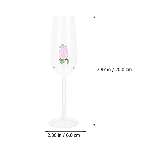 STOBAZA 1 Peça De Taças De Champanhe Em Forma De Flor Rosa Taças De Champanhe Transparentes Taças De