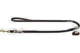 HUNTER Sansibar SOLID Verstellbare Führleine für Hunde, Leder, geflochten, robust, elegant, 2 x 200 cm, Dunkelbraun
