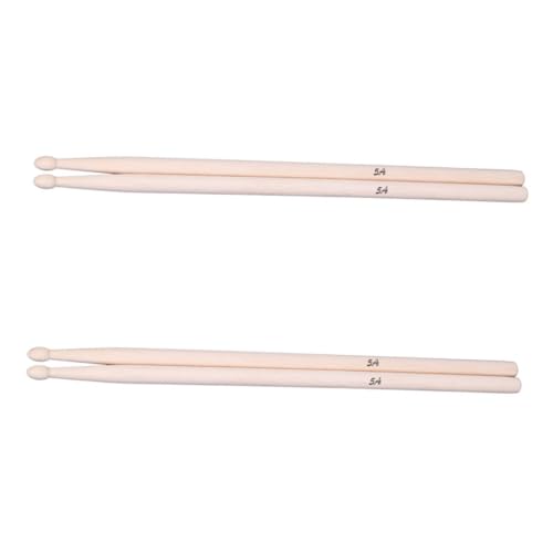 Baquetas Toyvian, 2 pares, de madera de arce, tamaño 5A, para principiantes y niños, color beige