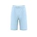 Mens Shorts Casual Straight Leg Going Out Combat Slacks Male Summer Solid Linen Split Elasticated Waist Slimming Ripstop Slacks Light Blue