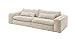 Big Sofa 300 cm breit, Modell Vince, Tiefe Sitzfläche, pflegeleichter Stoffbezug, Nosagfederung, Rücken echt bezogen, mittlere Sitzhärte, inkl. 2 Rückenkissen, 2 Nierenkissen, Beige