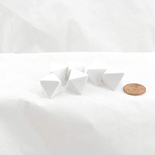 White Opaque Dice Blank D8 16mm (5/8in) Pack of 6 Wondertrail