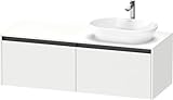 Couleur: Décor blanc mat Duravit Ketho.2 bâti-Support pour lavabo, découpe de la Vasque à Droite, 1400x459x550mm, K24888R18180000, Couleur: Décor Blanc Mat