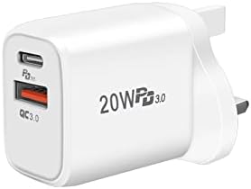 20W USB C Charger, Dalugo 20W USB C Plug Fast Charge, 2 Ports USB C Fast Charger Compatible for iPhone 14 Pro Max/13 Pro/12/12 Pro/12 Pro Max/11, XS, XR, iPad, Galaxy, Google Pixel(White)