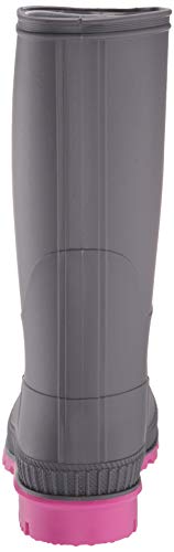 Kamik Kids Stomp Waterproof Rain Boots,Charcoal/Magenta,8T3