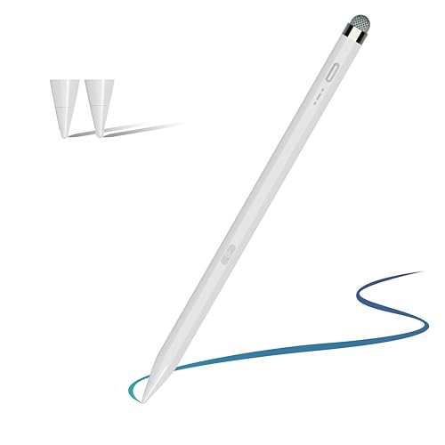 Pencil A16 for iPad 2018-2025, Dual-Tip，Tilt Sensitivity Stylus Pen Compatible iPad 11/10/9/8/7/6th Gen, Pro 12.9/11/13 Inch M4, Air 3/4/5/M2/M3, Mini 5/6 (White)