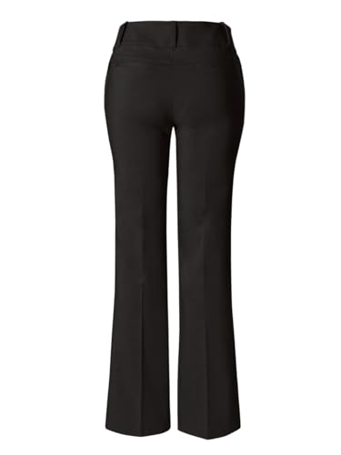Design by Olivia Women's Stretch Comfy Center Double Button Bootcut Dress Pants Work Business Office Trousers Black S