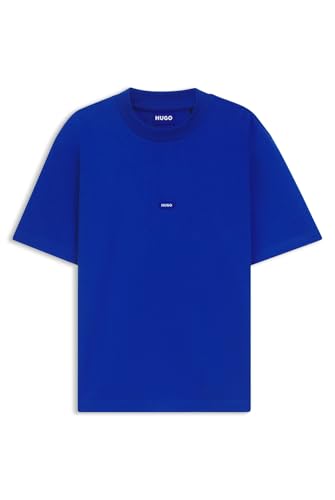 La Mejor Lista de Hugo Boss Azul comprados en linea. 39 HUGO BOSS Camiseta de Punto de algodón con Parche de Logo Azul Talla M Color Open Blue