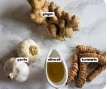Fresh Ginger + Turmeric + Garlic Bulb Combo | Natural Wellness Blend | Freshly Harvested | 100% Organic | Perfect for Teas, Tonics, Smoothies & Cooking 3 Lbs Organic Turmeric, Ginger Root, Garlic Blend Box (1LB each) - Finest Wellness Tea Ingredients Best for Cooking