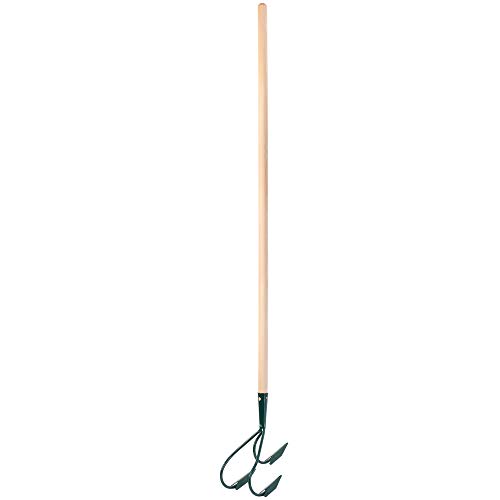 KADAX Grubber, Gartenkralle, Gartenhacke zum Lockern des Bodens, Kultivator für Garten, Handgrubber aus Metall, Blumenkralle, Gartenzubehör, Blumenharke, Bodenlüfter (3 Zinken, mit Holzstiel) – Bild 5
