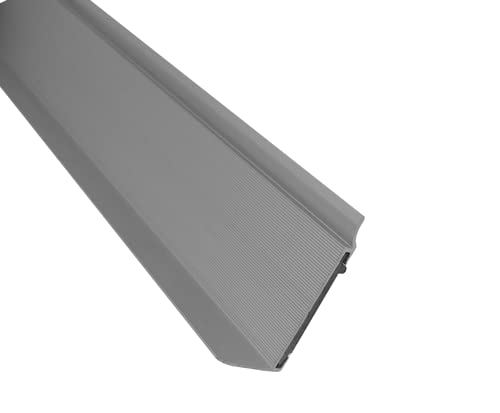 Vivol Perfil de aluminio para bordes de escalera con revestimiento antideslizante, color plateado, 42 x 22 x 1350 mm, 1 unidad