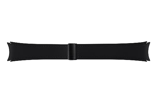 Image of SAMSUNG Galaxy Watch 6, 5, 4 Series Hybrid Eco Leather Band, Wide, Magnetic D-Buckle Closure for Men, Women, Smartwatch Replacement Strap, One Click Attachment, Medium /Large, ET-SHR94LBEGUJ, Black