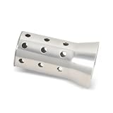 Cuymoap 60 mm Motorcycle DB Killer, Stainless Steel Exhaust Muffler Silencer Baffle, Removable Perforated Noise Reduction Muffler, Modified Pipe Accessory for Most Motorcycles (Silver)