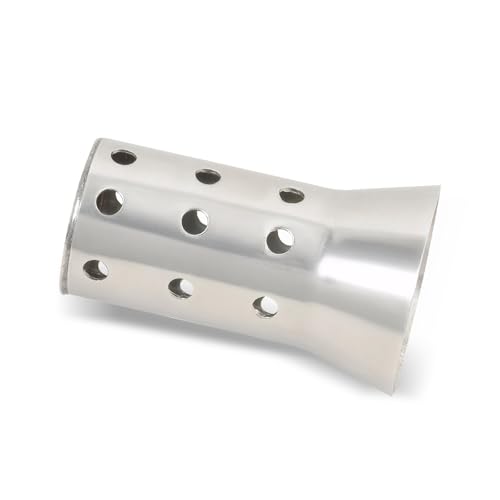 Cuymoap 60 mm Motorcycle DB Killer, Stainless Steel Exhaust Muffler Silencer Baffle, Removable Perforated Noise Reduction Muffler, Modified Pipe Accessory for Most Motorcycles (Silver)