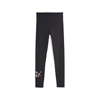 PUMA Girl's Essential + Logo Leggings, Black/Bronze, L