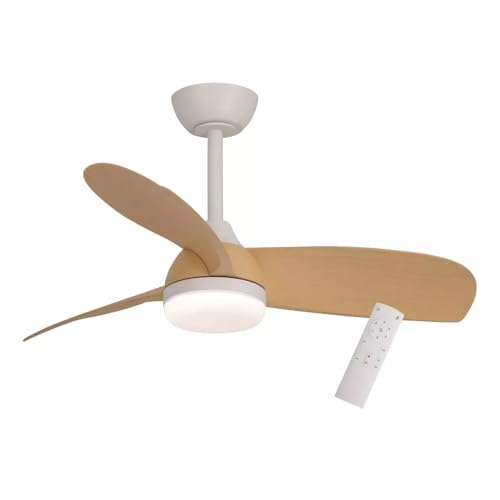LÚZETE - Ventilador DE Techo con LUZ 17W Motor DC Sierra Color Madera Clara Ø 91,4 CM