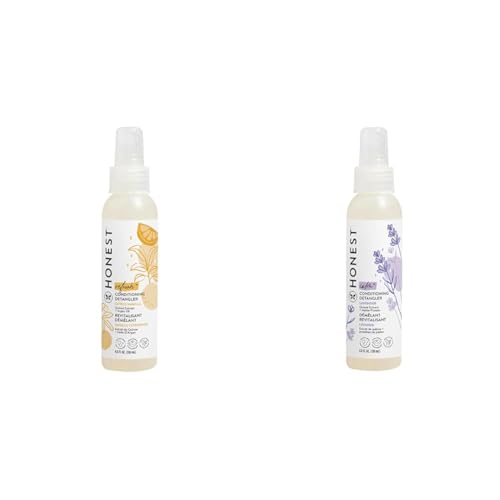 Image of The Honest Company Conditioning Hair Detangler Spray Variety Pack | Tear-Free + Hypoallergenic | Lavender, Citrus Vanilla, Sweet Almond | 4 fl oz each (pack of 3)