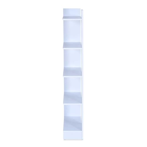 Image of Nilkamal Neil Wooden Book Case| Book Shelf with 5 Open Shelves | Engineered Wood| Multipurpose Storage Organizer | for Living Room, Office, Library | White | DIY(Do It Yourself)