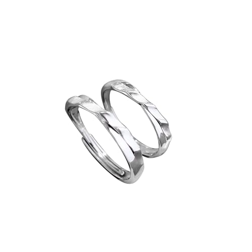 Bague Couple Argent Réglable 925 | Finition haut de gamme durable