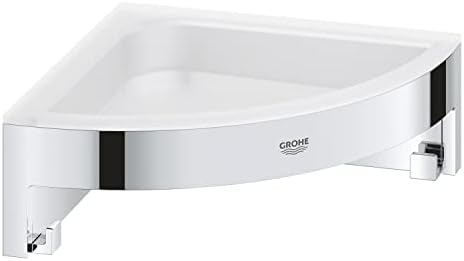 GROHE Start Cube QuickFix – Estanteria esquinera de ducha, cromo, para pegar (pegamento QuickGlue A2) o atornillar, ref. 41106000 GROHE Start Cube QuickFix – Estanteria esquinera de ducha, cromo, para pegar (pegamento QuickGlue A2) o atornillar, ref. 41106000