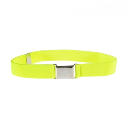 SAKVILSEC Canvas Belt For Boys Alloy Buckle Belt for Girls Adjustable Elastic Children's Stretch Elastic Belts Toddler Belts (Bright Green)