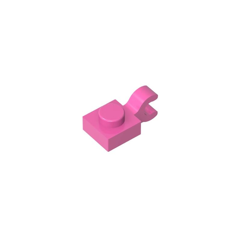 Gobricks 6019 Hinge Plate Plate Special 1x1 with Clip Horizontal [Thick U Clip] 50 Pieces GDS-813 Compatible with Lego Building Blocks Color:Dark Pink — image 1