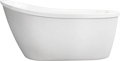 PROFLO PFFSOS25932 Bingham 59" Free Standing Acrylic Soaking Tub with Reversible Drain, Drain Assembly, and Overflow - White