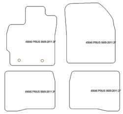 Alfombrillas A Medida Para Toyota Prius III (XW30) 2009-2011 - Kit De 4 Piezas En Moqueta Negra Antideslizante