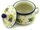 Polmedia Polish Pottery 12 oz Stoneware Bouillon Cup with Lid H5816H Hand Painted from Ceramika Artystyczna in Boleslawiec Poland. Shape S326A(306) Pattern P8818A(1508X)