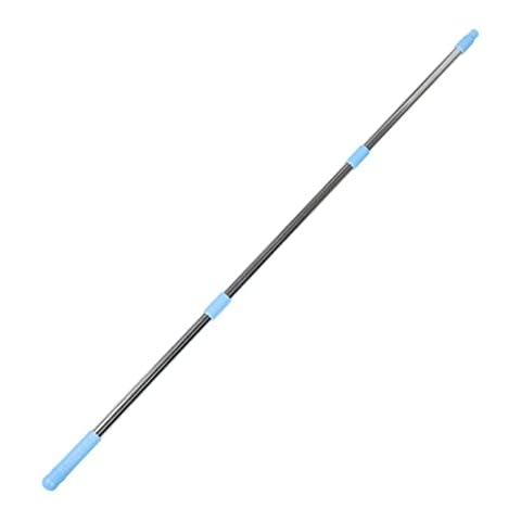 Baluue 1 set Detachable Mop Stainless Rods Cleaning Broom Replacement Telescopic Household for Stick Rod Sweep Steel Home Accessories Blue Tool Section Floor Mops Handle Cleaner Poles Cover