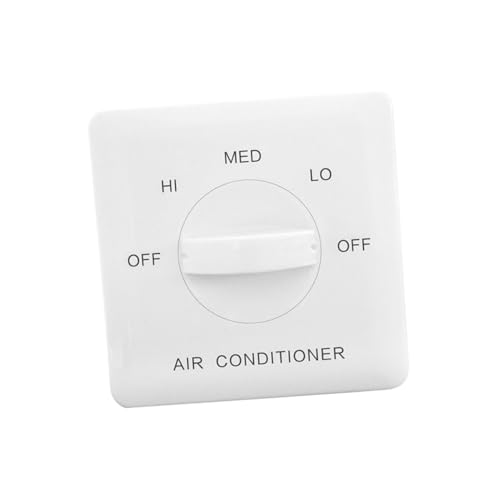 COHEALI Controlador de Velocidad de Ventilador de Panel Abs Interruptor Regulador de Tres Velocidades para Bobina de Ventilador de Aire Acondicionado Central Resistente y Ajustable para