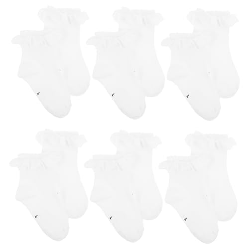 Didiseaon 6 Pairs Girls Ruffle Ankle Socks: Summer Breathable Princess Frilly Ankle Socks For 6-8 Year Old Kids Daily Wear And Stage Performance