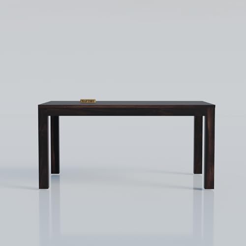 Image of 57 Inch Length Solid Sheesham Wood 6 Seater Dining Table Set | Six Seater Dinner Table with 6 High Chairs | Dinning Table Set 6 Seater for Living Room | Table & Chair,Walnut Finish