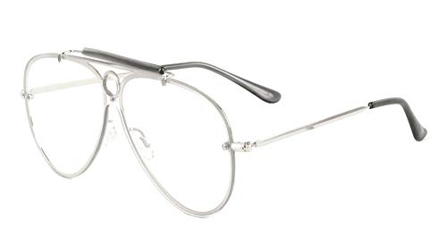 Classic Outdoorsman Floating Flat Lens Aviator Sunglasses w/Brow Bar