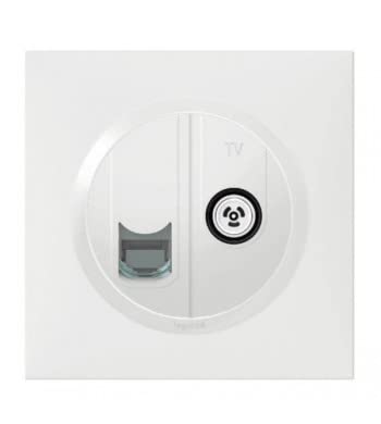 Prise mixte RJ45 Télévision Dooxie Legrand complet Blanc