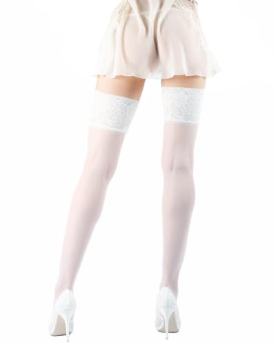 Image of Levante Women's Sensuale Silky Sheer French Lace Thigh High Stockings