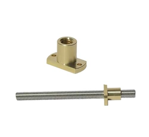 Metal Ball Screw nut CNC 3D Printer Multi-Head Screw 1pcs T12 Brass Nut Double Trimmed H Flange Nut Trapezoidal Nut + 1pcs Stainless Steel Screw(750mm)