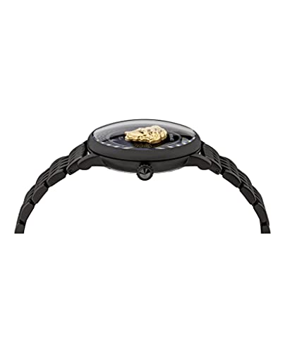 Versace Medusa Icon Collection Luxury Womens Watch Timepieces with a Black Bracelet, Case and Dial2