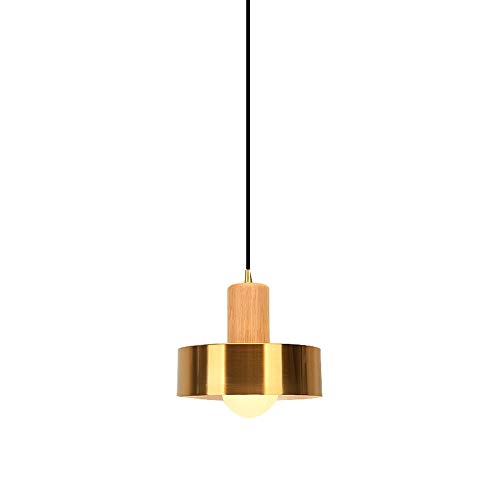 Lámpara colgante moderna de techo dorada para comedor y cocina de diseño minimalista