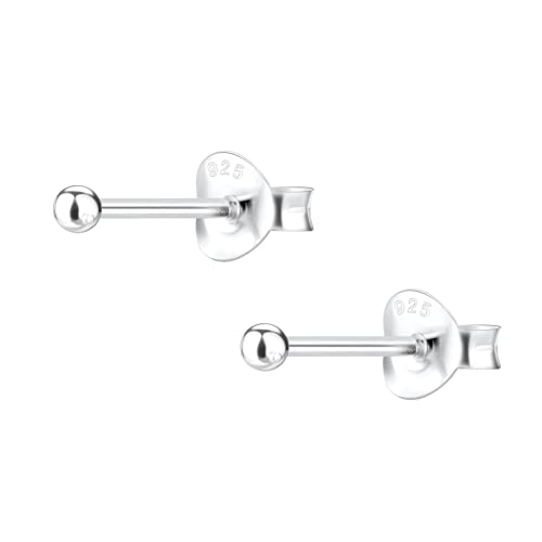 Small Sterling Silver Round Ball Stud Earrings | Minimalist Jewelry